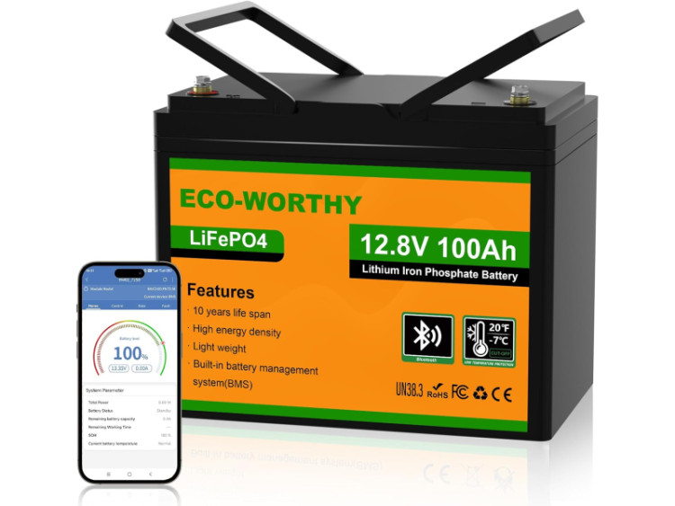 Eco-Worthy LiFePO4 100Ah 12V Bluetooth